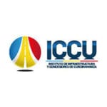 Logotipo del iccu, que presenta un paraguas colorido estilizado sobre las siglas "iccu", con el texto "instituto de infraestructura y concesiones de cundinamarca" debajo.