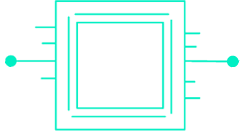 Ícono de nube blanca centrado en un fondo turquesa claro.