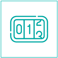 Un ícono de una pantalla digital que muestra los números 0123 en un estilo minimalista y delineado.